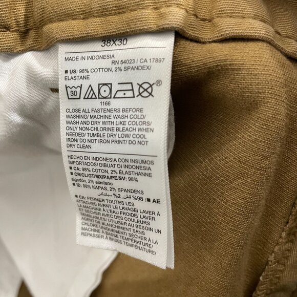 Old Navy Chino Pants Men 38x29 Tan Athletic Built in Flex Flat Front - Picture 3 of 10